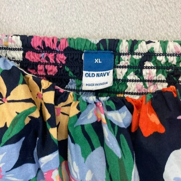 Old Navy Floral Babydoll Puff Sleeve Top Shirt Womens Size XL Smocked Colorful - Picture 4 of 12